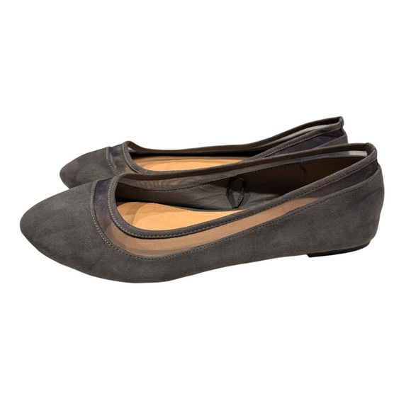 Torrid Grey Mesh & Faux Suede Pointed Toe Flat Women’s Size 10 - Picture 1 of 5